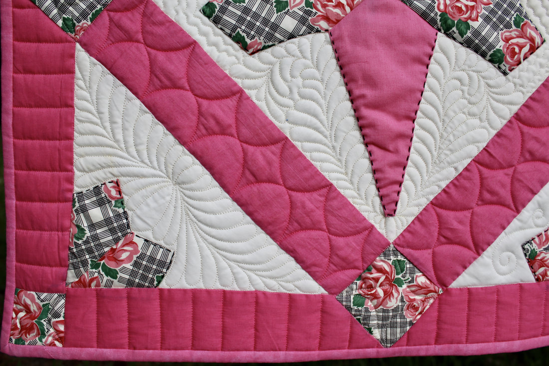 Photo of vintage custom quilting by Foxtail Quilting