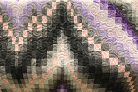 Picture of Jessie's Swirls Pantograph Design on Purple, White and Black Quilt